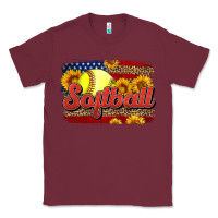 Burgundy Western American Flag Softball Classic Tee - LillyAllenDesigns