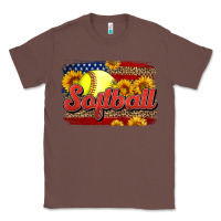 Chestnut Western American Flag Softball Classic Tee - LillyAllenDesigns