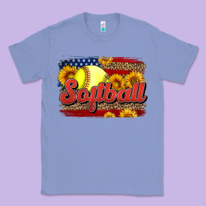 Western American Flag Softball Classic Tee Designed By Lillyallendesigns