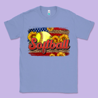 Western American Flag Softball Classic Tee Designed By Lillyallendesigns