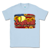 Dusty Blue Western American Flag Softball Classic Tee - LillyAllenDesigns