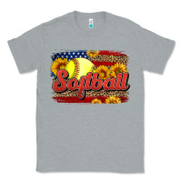 Heather Grey Western American Flag Softball Classic Tee - LillyAllenDesigns