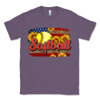 Lavender Western American Flag Softball Classic Tee - LillyAllenDesigns