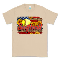 Mushroom Western American Flag Softball Classic Tee - LillyAllenDesigns
