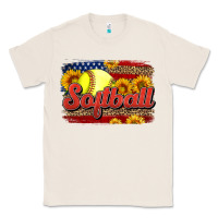 Natural Western American Flag Softball Classic Tee - LillyAllenDesigns
