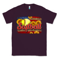 Plum Western American Flag Softball Classic Tee - LillyAllenDesigns