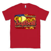 Red Western American Flag Softball Classic Tee - LillyAllenDesigns
