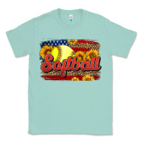 Seafoam Western American Flag Softball Classic Tee - LillyAllenDesigns