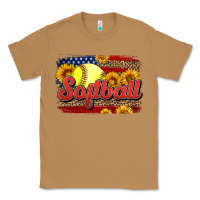 Toasted Coconut Western American Flag Softball Classic Tee - LillyAllenDesigns