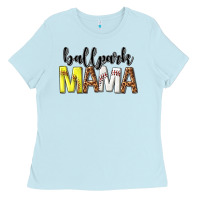 Baby Blue ballpark mama Ladies Tee - texasbilliewilder
