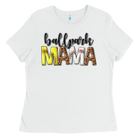 White ballpark mama Ladies Tee - texasbilliewilder
