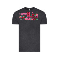 Vintage Black floral love and kiss Vintage Tee - AdoDesignShop