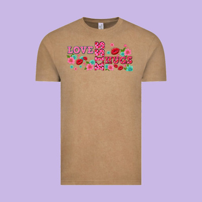 Floral Love And Kiss Vintage Tee Designed By Adodesignshop