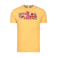 Vintage Mustard floral love and kiss Vintage Tee - AdoDesignShop