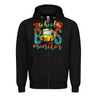 Black school bus monitor Zipper Hoodie - NancyCooperArtShop