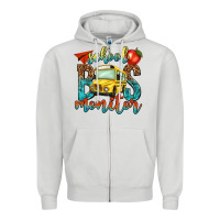 Dove Grey school bus monitor Zipper Hoodie - NancyCooperArtShop