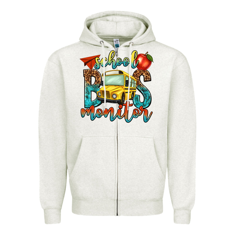 School Bus Monitor Zipper Hoodie by NancyCooperArtShop | Teevron