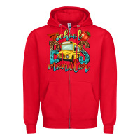 Red school bus monitor Zipper Hoodie - NancyCooperArtShop