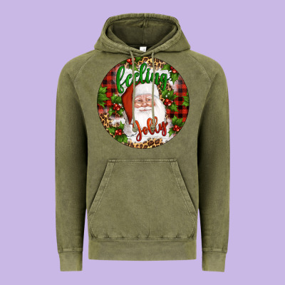 Christmas Feeling Jolly Santa Vintage Hoodie Designed By Artiststas