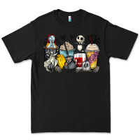 Black cartoon characters coffee cups Premium Tee - Zillion Design Studio