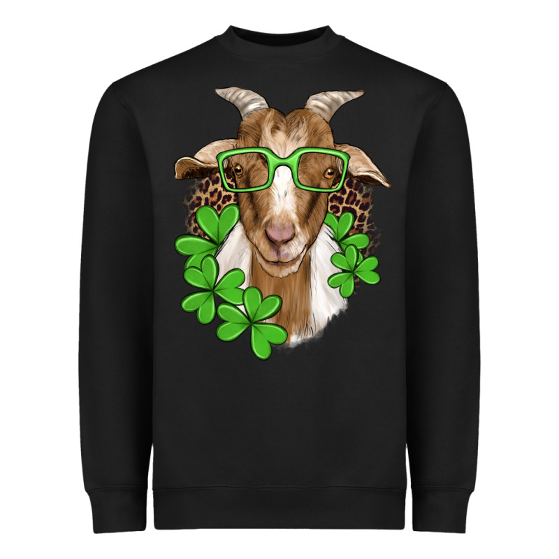St Patricks Goat With Glasses Heavyweight Sweatshirt by Artiststas | Teevron