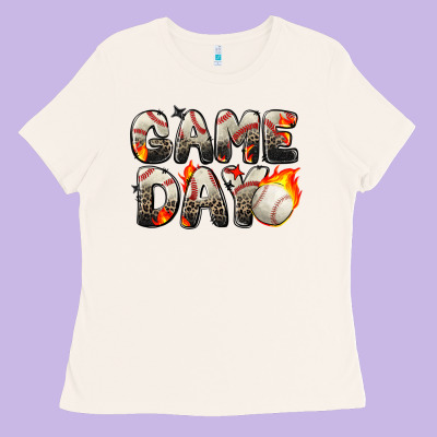 Game Day Baseball Leopard Ladies Tee Designed By Zillion Design Studio