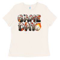 Bone game day baseball leopard Ladies Tee - Zillion Design Studio