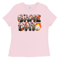 Bubblegum Pink game day baseball leopard Ladies Tee - Zillion Design Studio
