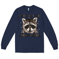 Navy sweet but will throw hands Long Sleeve Tee - MaliasSmallBusiness