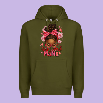 One Loved Mama Afro Messy Bun Premium Hoodie Designed By Texasbilliewilder