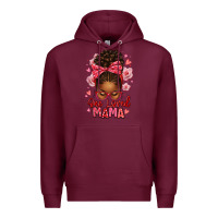 Burgundy one loved mama afro messy bun Premium Hoodie - texasbilliewilder