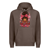 Coffee one loved mama afro messy bun Premium Hoodie - texasbilliewilder