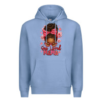 Colony Blue one loved mama afro messy bun Premium Hoodie - texasbilliewilder