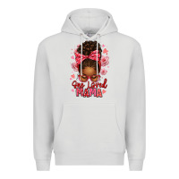 Dove Grey one loved mama afro messy bun Premium Hoodie - texasbilliewilder