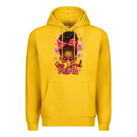 Lemon one loved mama afro messy bun Premium Hoodie - texasbilliewilder