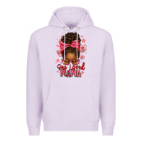 Lilac one loved mama afro messy bun Premium Hoodie - texasbilliewilder