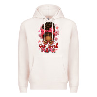 Pale Pink one loved mama afro messy bun Premium Hoodie - texasbilliewilder
