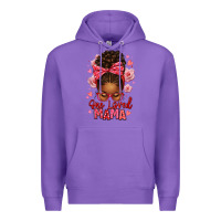 Purple one loved mama afro messy bun Premium Hoodie - texasbilliewilder
