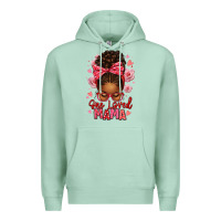 Seafoam one loved mama afro messy bun Premium Hoodie - texasbilliewilder