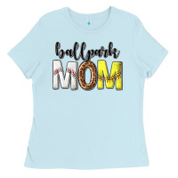 Baby Blue ballpark mom Ladies Tee - texasbilliewilder