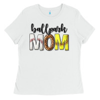 White ballpark mom Ladies Tee - texasbilliewilder