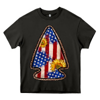 Asphalt American flag sunflower arrowhead Heavy Core Tee - Zillion Design Studio