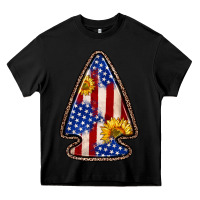 Black American flag sunflower arrowhead Heavy Core Tee - Zillion Design Studio