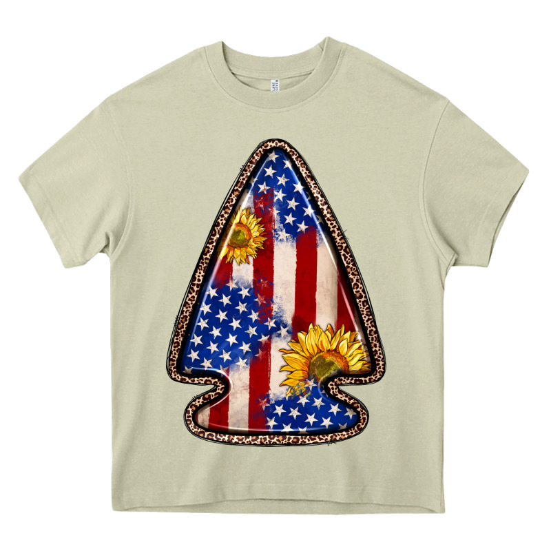 American Flag Sunflower Arrowhead Heavy Core Tee by Zillion Design Studio | Teevron
