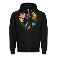 Black teacher heart custom Zipper Hoodie - NancyCooperArtShop