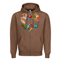 Chestnut teacher heart custom Zipper Hoodie - NancyCooperArtShop