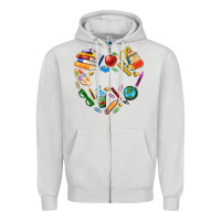 Dove Grey teacher heart custom Zipper Hoodie - NancyCooperArtShop