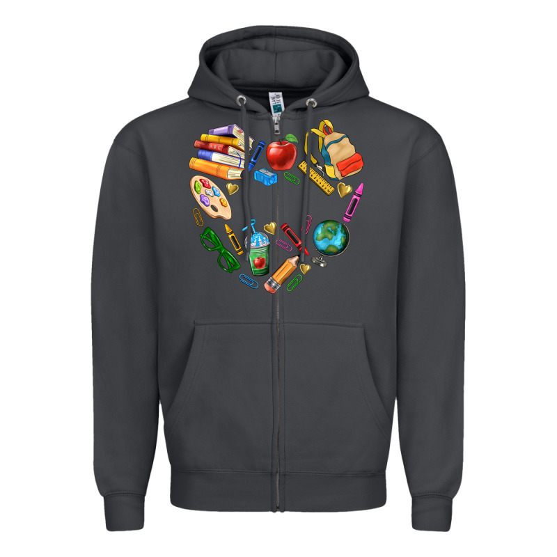 Teacher Heart Custom Zipper Hoodie by NancyCooperArtShop | Teevron