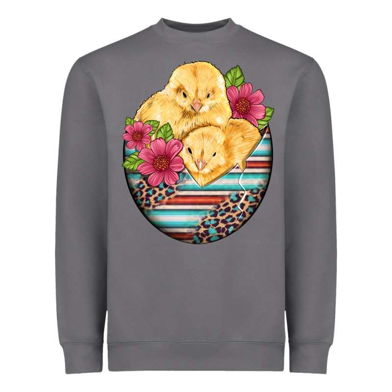 Hatched Egg Easter Chicks Heavyweight Sweatshirt by Artiststas | Teevron