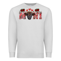 Dove Grey valentine's day mini black highland calf Premium Sweatshirt - RanaPortraitStore